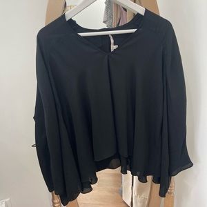 Rachel Roy black top blouse slowly buttons size s small brand new with tag